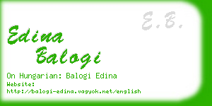 edina balogi business card